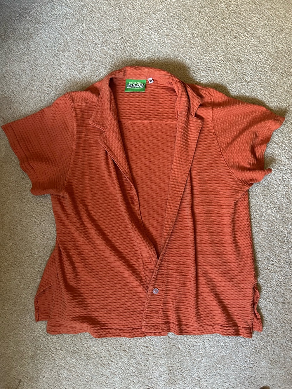 Big Bud Press Honeycomb Pantry Button-Up in Burnt Orange XL